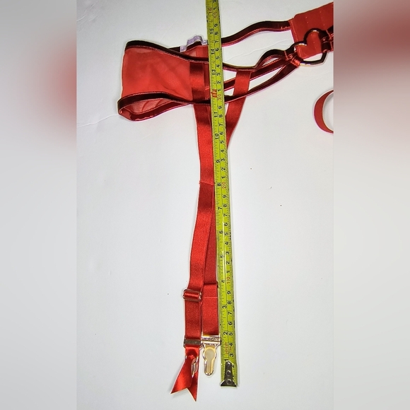 Savage X Fenty by Rihanna Sexy Women's Plus Red Garter Belt with Heart Accent 3X - Picture 7 of 9